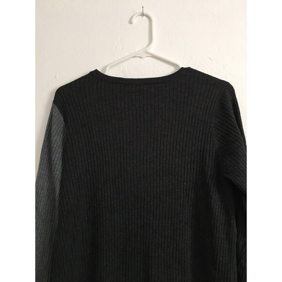 Alfani Sweater Top Black gray plus Size 0X Ribbed Color block Tunic - Picture 7 of 12
